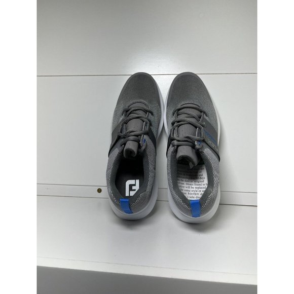 New in Box Footjoy Flex Men's Golf Shoes Size 7 Wide Style #56121 Grey/Blue - Picture 6 of 6